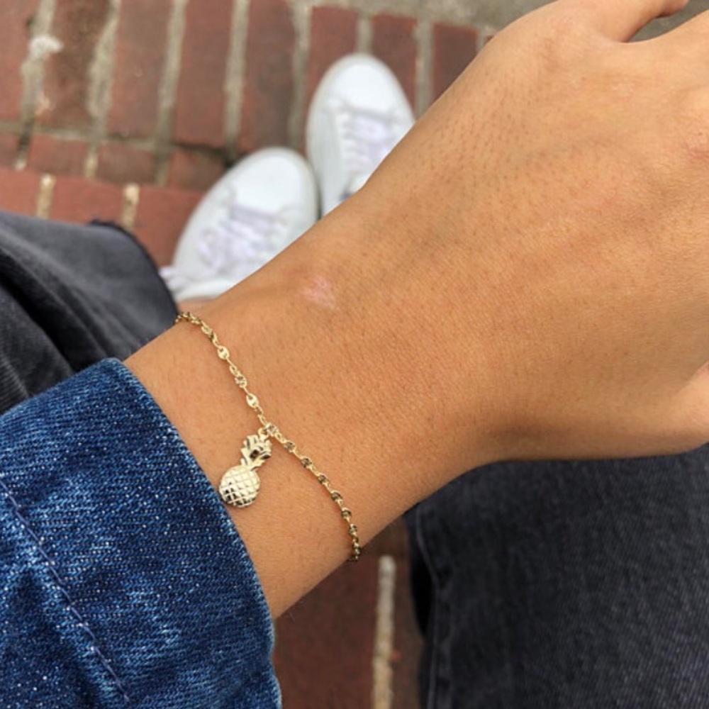 Pineapple Bracelet In Sterling Silver
